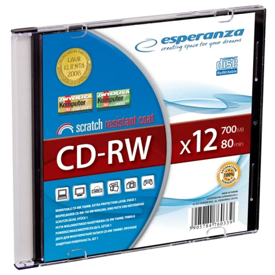 2071 Cd-rw esperanza x12 - slim case 1 szt. w sklepie Wasserman.eu