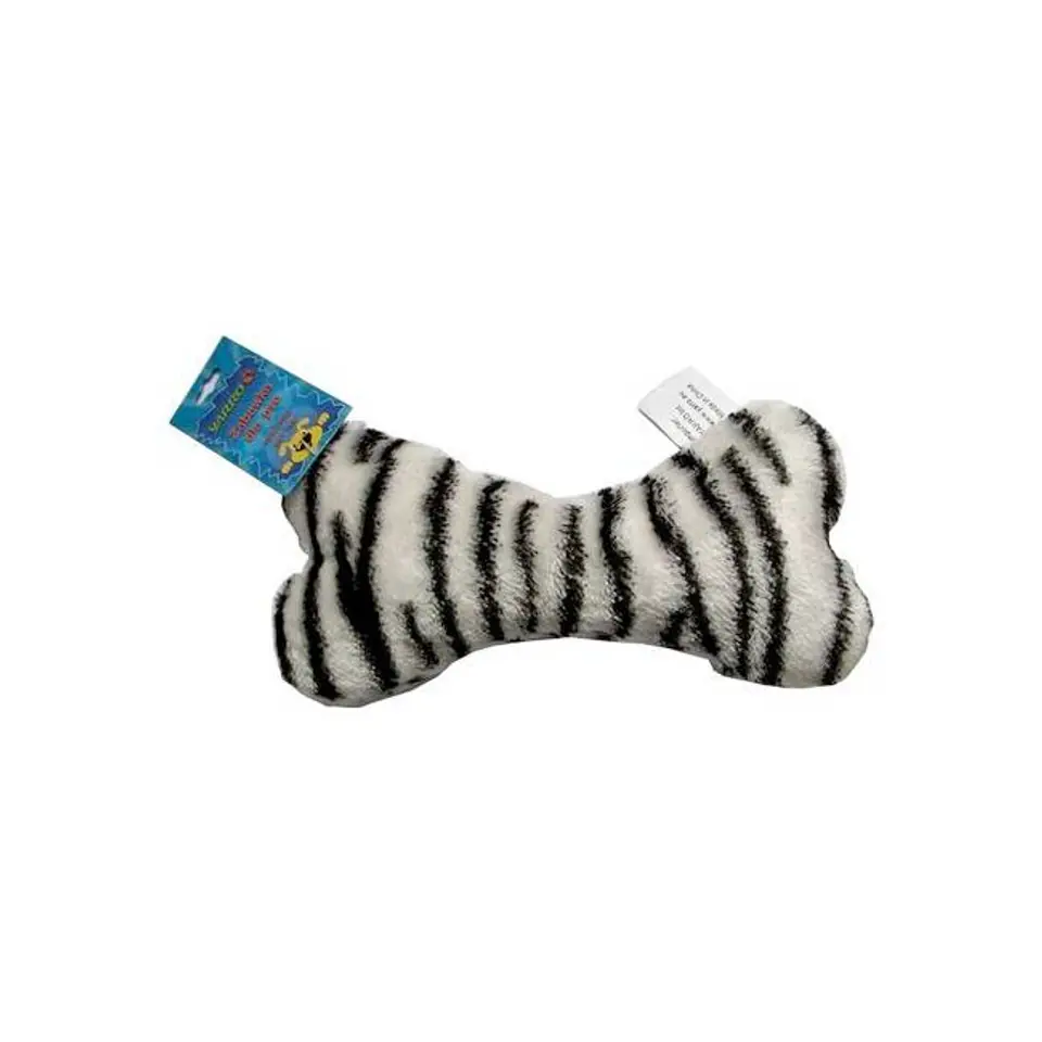 ⁨YARRO Zabawka pluszowa dla psa - kość wzór zebra, 22 cm piszcząca [Y0009]⁩ w sklepie Wasserman.eu