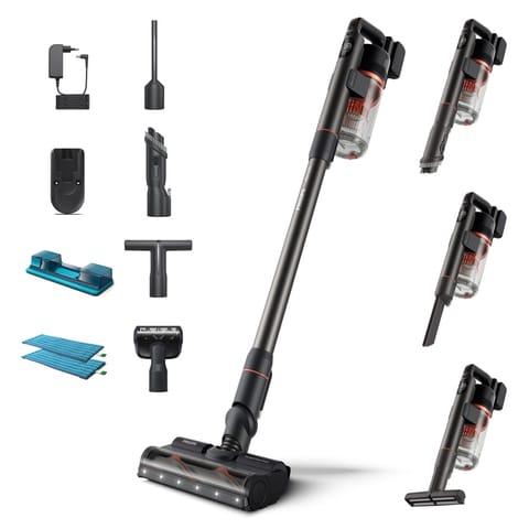 ⁨Philips 7000 series XC7055/01 stick vacuum/electric broom Battery Dry&wet Cyclonic Bagless 0.6 L Black, Red⁩ at Wasserman.eu