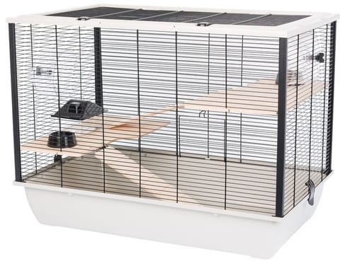 ⁨INTER-ZOO Hugo Wood grey - cage for rodents - 78 x 48 x 58cm⁩ at Wasserman.eu