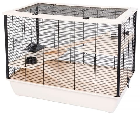 ⁨INTER-ZOO Hugo Wood beige - cage for rodents - 78 x 48 x 58cm⁩ at Wasserman.eu