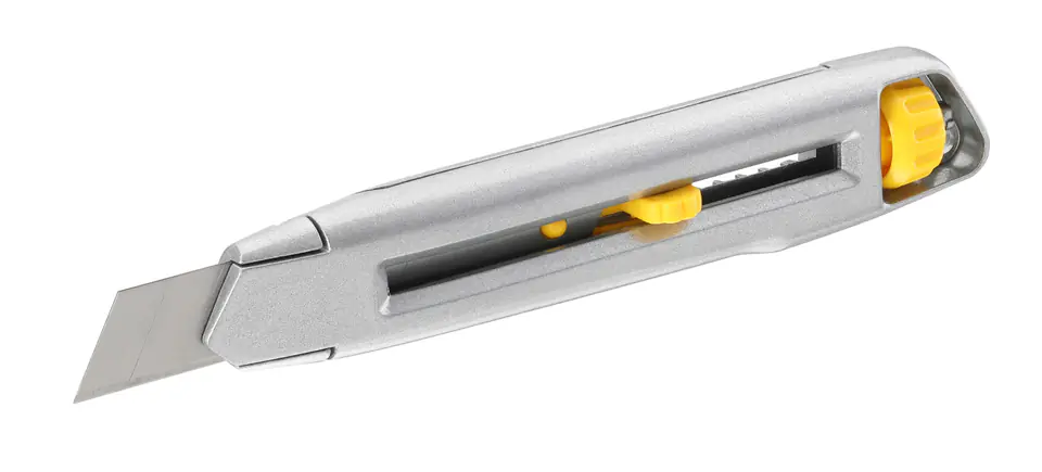 ⁨Nożyk metalowy lekki interlock, ostrze łamane 18mm [k]⁩ w sklepie Wasserman.eu