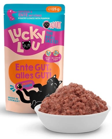 ⁨Lucky Lou Lifestage Adult Drób i kaczka saszetka 125g⁩ w sklepie Wasserman.eu