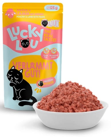 ⁨Lucky Lou Lifestage Adult Drób i jagnięcina saszetka 125g⁩ w sklepie Wasserman.eu