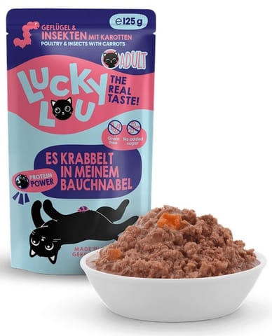 ⁨Lucky Lou Lifestage Adult Drób i owady saszetka 125g⁩ w sklepie Wasserman.eu