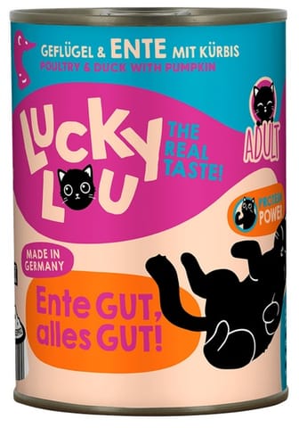 ⁨Lucky Lou Lifestage Adult Drób i kaczka puszka 400g⁩ w sklepie Wasserman.eu