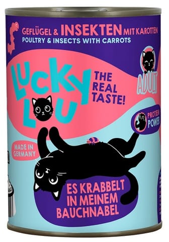 ⁨Lucky Lou Lifestage Adult Drób i owady puszka 400g⁩ w sklepie Wasserman.eu