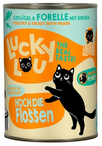 ⁨Lucky Lou Lifestage Adult Drób i pstrąg puszka 400g⁩ w sklepie Wasserman.eu