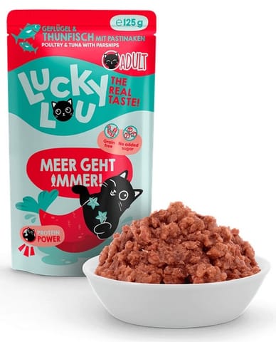 ⁨Lucky Lou Lifestage Adult Drób i tuńczyk saszetka 125g⁩ w sklepie Wasserman.eu