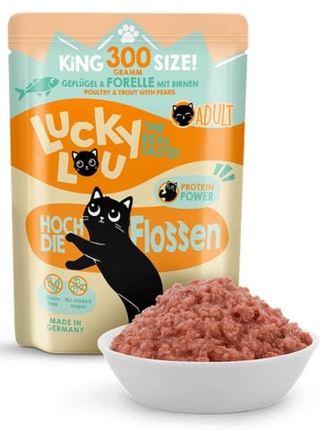 ⁨Lucky Lou Lifestage Adult Drób i pstrąg saszetka 300g⁩ w sklepie Wasserman.eu