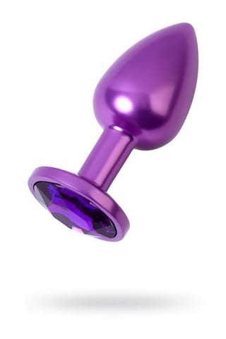 ⁨Purple anal plug TOYFA Metal with purple round-shaped gem⁩ w sklepie Wasserman.eu