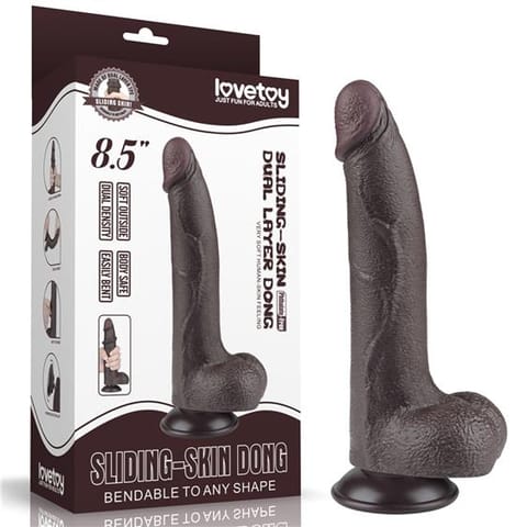 ⁨8.5'' Sliding Skin Dual Layer Dong Black⁩ w sklepie Wasserman.eu