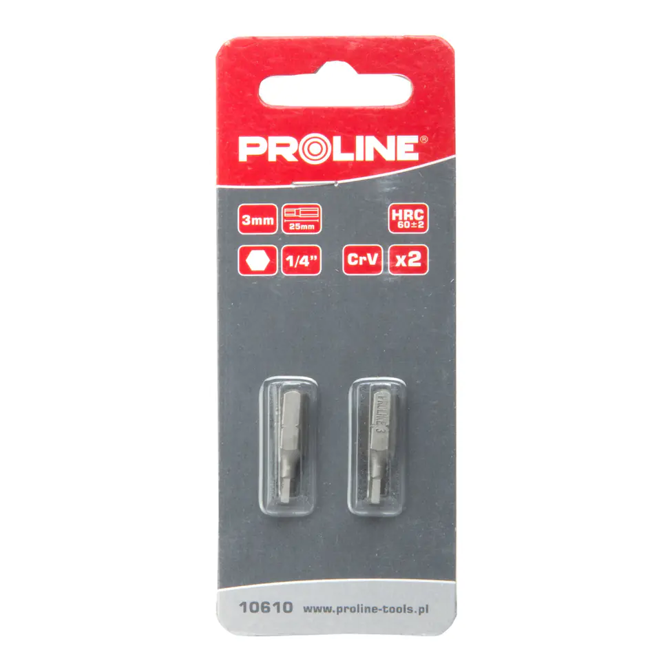 ⁨Tip 1/4" 6-point 4mm l=25mm 2pcs. s2 proline blister⁩ at Wasserman.eu