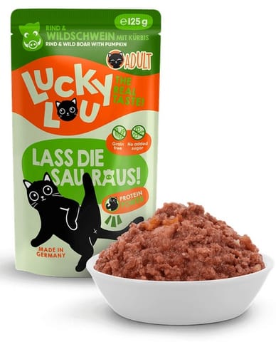 ⁨Lucky Lou Lifestage Adult Wołowina i dzik saszetka 125g⁩ w sklepie Wasserman.eu