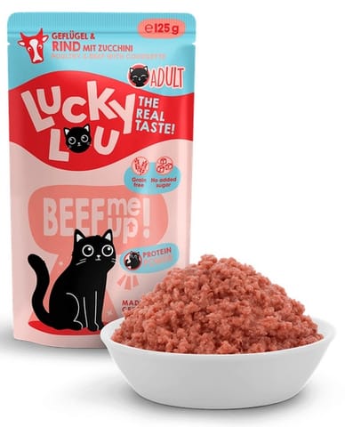 ⁨Lucky Lou Lifestage Adult Drób i wołowina saszetka 125g⁩ w sklepie Wasserman.eu