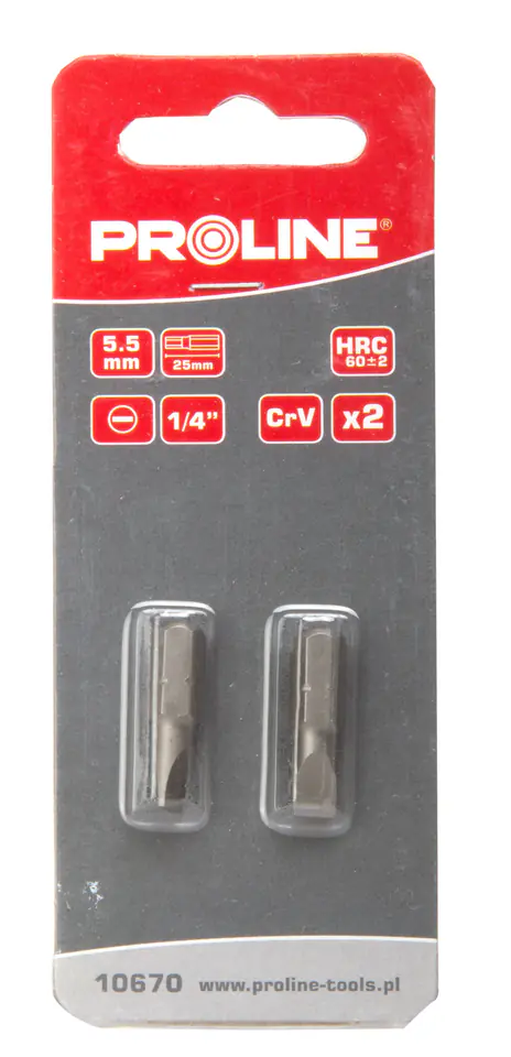 ⁨Końcówka 1/4" płaska 5.5mm l=25mm 2szt. s2 blister proline⁩ w sklepie Wasserman.eu