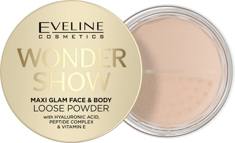 ⁨EVELINE  Wonder Show Puder sypki rozświetlający do twarzy i ciała - Maxi Glam 6 g⁩ w sklepie Wasserman.eu