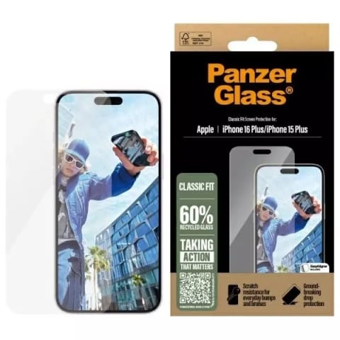 ⁨Szkło hartowane do iPhone 16 Plus PanzerGlass Screen Protector Classic Fit⁩ w sklepie Wasserman.eu