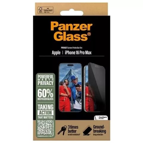 ⁨PanzerGlass Screen protector | Apple | iPhone 16 Pro Max | Glass | Black | Ultra-Wide Fit⁩ at Wasserman.eu