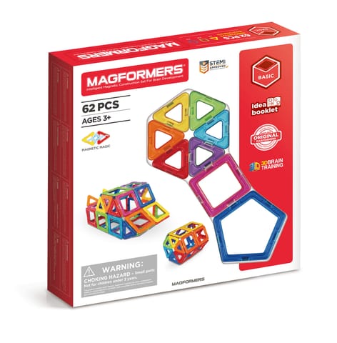 ⁨MAGFORMERS 005-701007 BASIC SET LINE - 62 ELEMENTS⁩ at Wasserman.eu