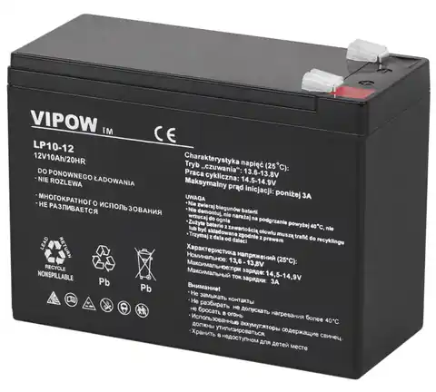 ⁨Akumulator żelowy Vipow (12 V, 10 Ah)⁩ w sklepie Wasserman.eu