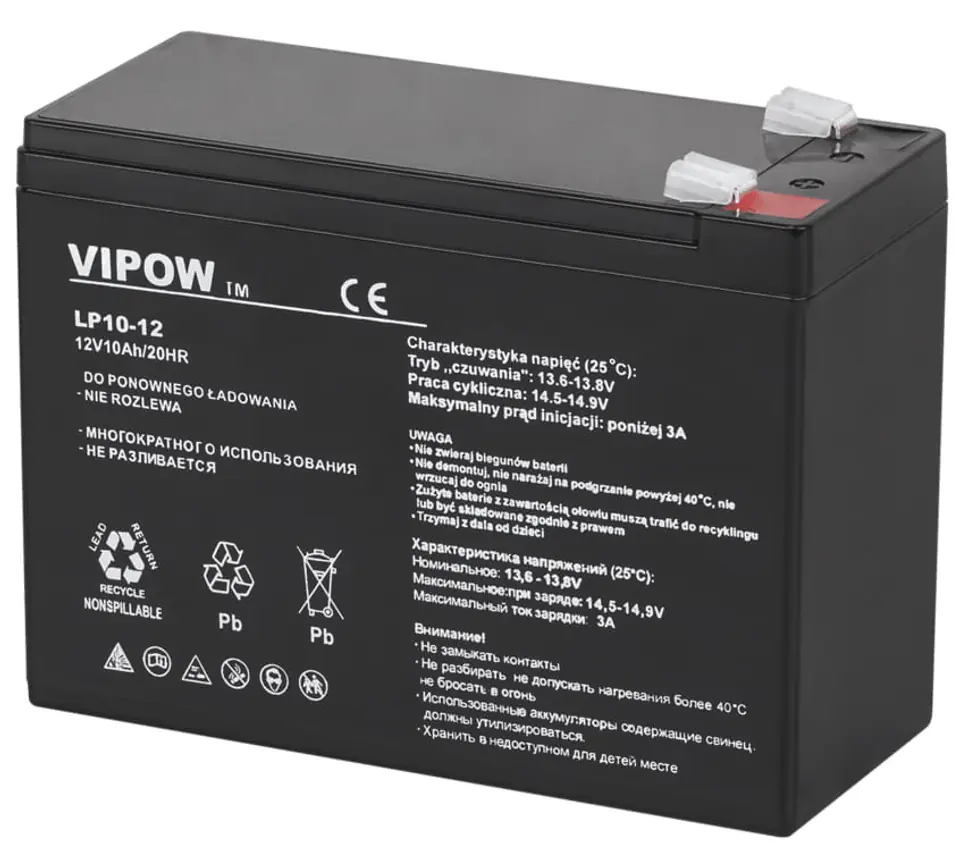 ⁨Akumulator żelowy Vipow (12 V, 10 Ah)⁩ w sklepie Wasserman.eu