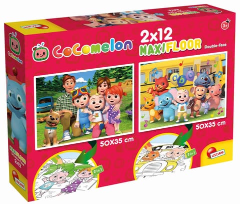 ⁨LISCIANI COCOMELON DWUSTRONNE PUZZLE PODLOGOWE  2X12 EL.CHODŹMY NA SPACER⁩ w sklepie Wasserman.eu