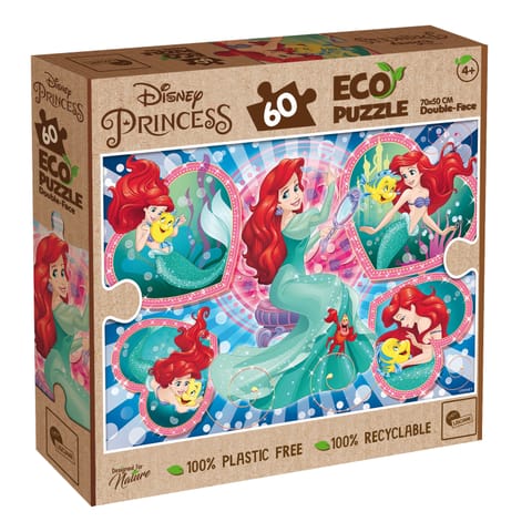 ⁨LISCIANI DISNEY PUZZLE EKO DWUSTRONNE MAŁA SYRENKA 60 EL.⁩ w sklepie Wasserman.eu