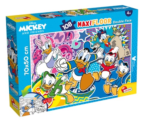 ⁨LISCIANI DISNEY PUZZLE DWUSTRONNE MAXI PODŁOGOWE KACZOR DONALD 108 EL.⁩ w sklepie Wasserman.eu