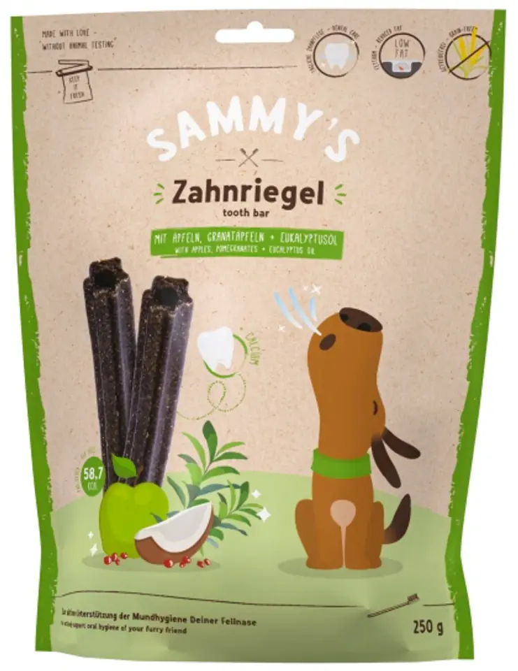 Sammy's Tooth Bar Dental Snack Jabłko i granat 250g w sklepie Wasserman.eu