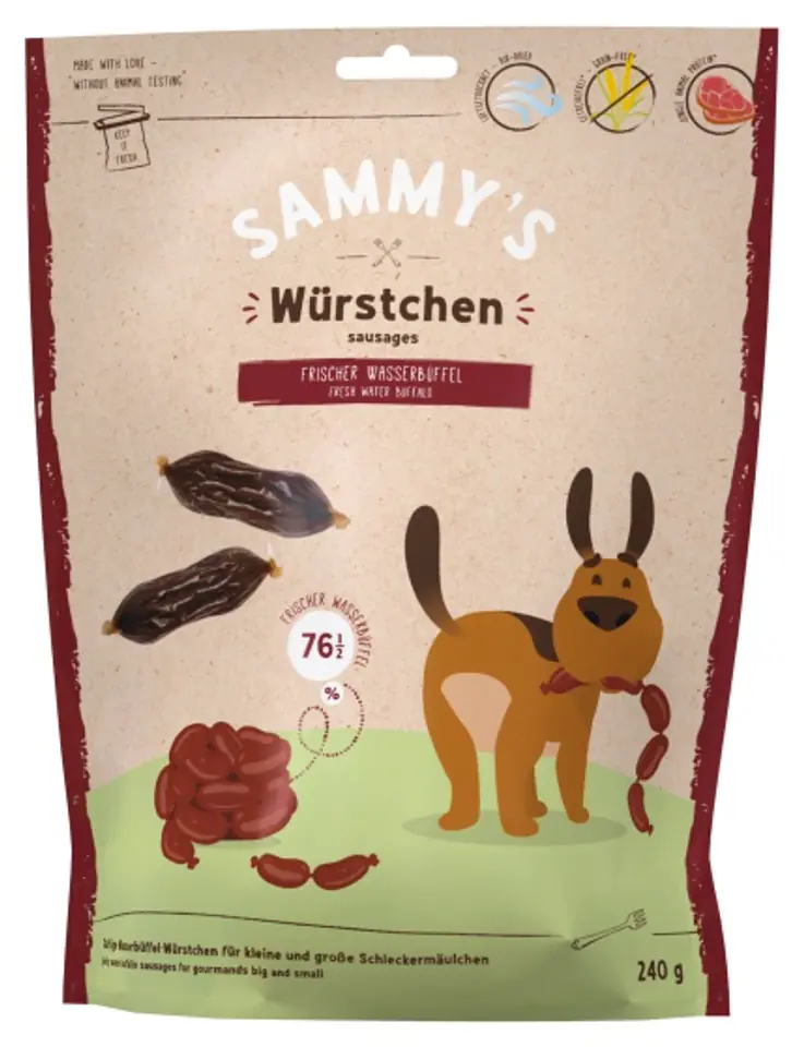 ⁨Sammy's Sausages Kiełbaski z bawoła wodnego 240g⁩ w sklepie Wasserman.eu