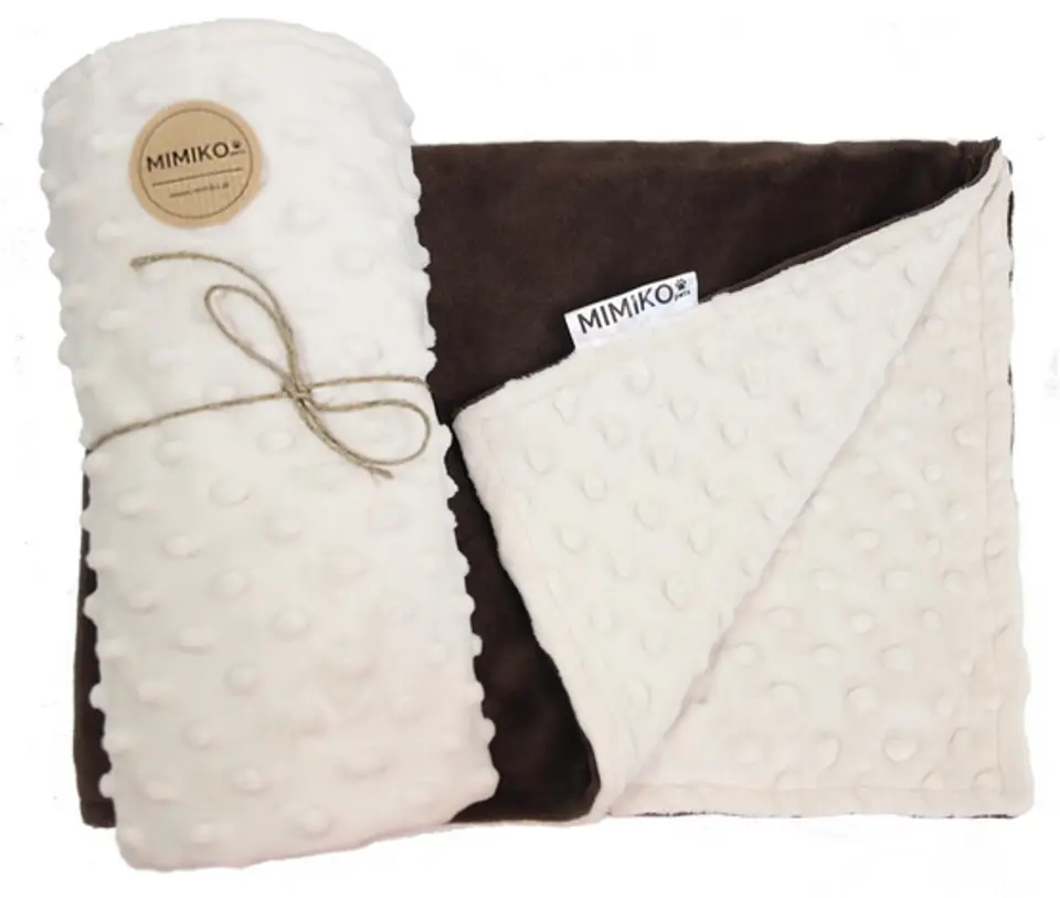 ⁨MIMIKO Pets Blanket Minky-Dot 100x75cm light beige / brown⁩ at Wasserman.eu