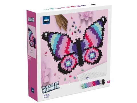 ⁨PLUS-PLUS PUZZLE BY NUMBER MOTYL - 800 ELEMENTÓW⁩ w sklepie Wasserman.eu