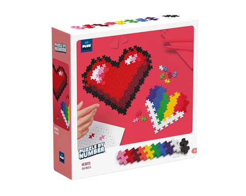 ⁨PLUS-PLUS PUZZLE BY NUMBER SERCE - 250 ELEMENTÓW⁩ w sklepie Wasserman.eu