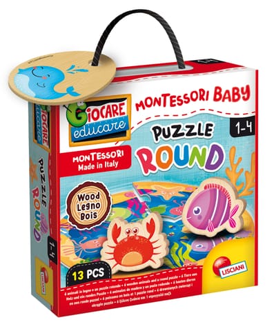 ⁨LISCIANI MONTESSORI BABY WOOD PUZZLE ROUND⁩ w sklepie Wasserman.eu