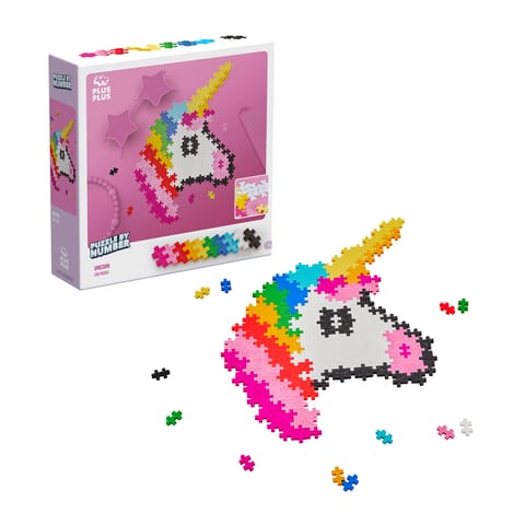 ⁨PLUS-PLUS PUZZLE BY NUMBER JEDNOROŻEC - 250 ELEMENTÓW⁩ w sklepie Wasserman.eu