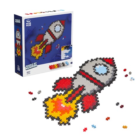 ⁨PLUS-PLUS PUZZLE BY NUMBER RAKIETA - 500 ELEMENTÓW⁩ w sklepie Wasserman.eu