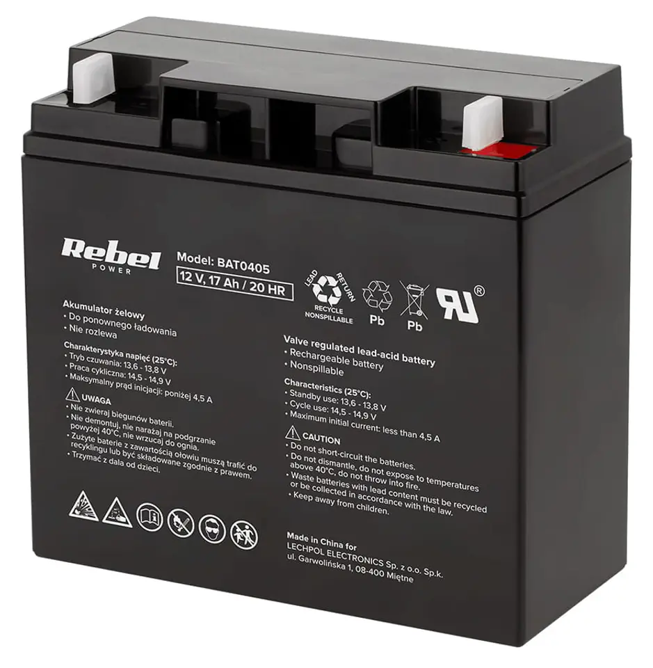 ⁨Gel Battery 12V 17Ah Rebel⁩ at Wasserman.eu