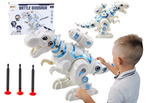 ⁨Robot Dinozaur Z Wyrzutnią Strzałek Światła Dźwięki Biały⁩ w sklepie Wasserman.eu