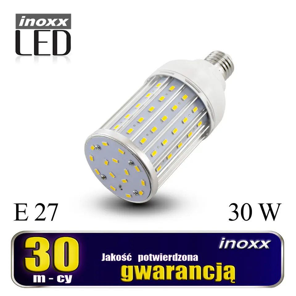 ⁨e27 led corn bulb 30w metal 4000k neutral⁩ at Wasserman.eu