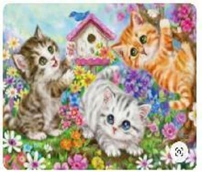 ⁨Diamond mosaic - Three happy cats⁩ at Wasserman.eu