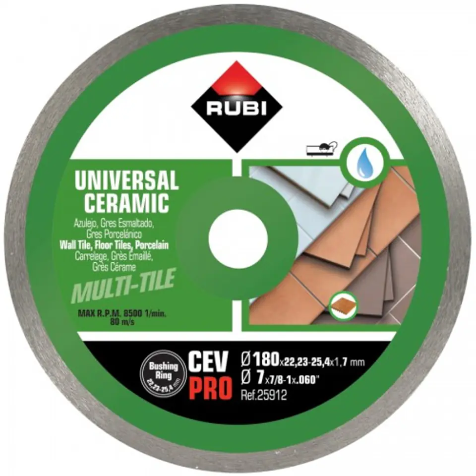 ⁨DIAMOND BLADE FOR WALL TILES CEV 180 PRO 22,2/25,4⁩ at Wasserman.eu