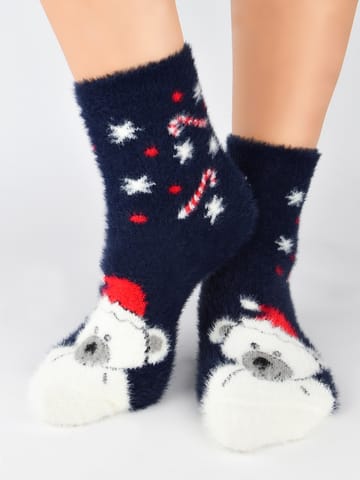 ⁨SKARPETY NOVITI SB090-W-05 XMAS (kolor granat, rozmiar 36-41)⁩ w sklepie Wasserman.eu