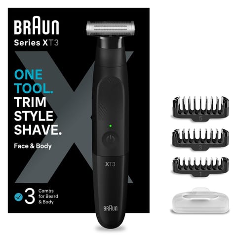 ⁨Braun Beard Trimmer | Series XT 3100 | Cordless | Number of length steps 3 | Black⁩ at Wasserman.eu