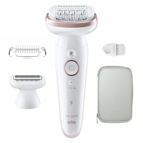 ⁨Braun Epilator | SES9-030 Silk épil 9 | Operating time (max) 50 min | Number of power levels 2 | Wet & Dry | White/Rose⁩ at Wasserman.eu