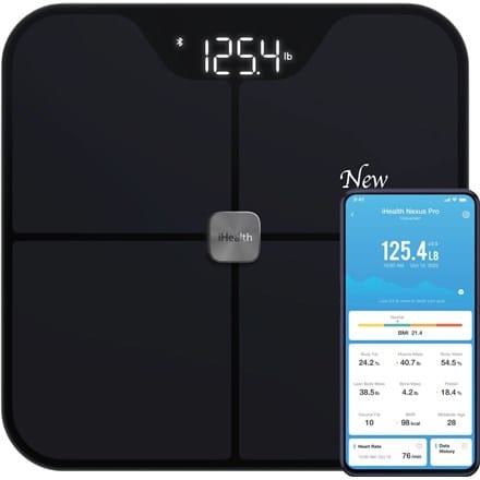 ⁨iHealth | Wireless Body Composition Scale | Nexus Pro | Maximum weight (capacity) 181 kg | Body Mass Index (BMI) measuring | Black⁩ at Wasserman.eu