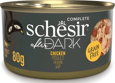 ⁨SCHESIR After dark Chicken in broth - wet cat food - 80g⁩ at Wasserman.eu