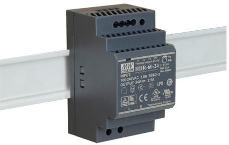 ⁨ZASILACZ IMPULSOWY NA SZYNĘ DIN MEAN WELL HDR-60-24 24V/60W/2.5A⁩ w sklepie Wasserman.eu