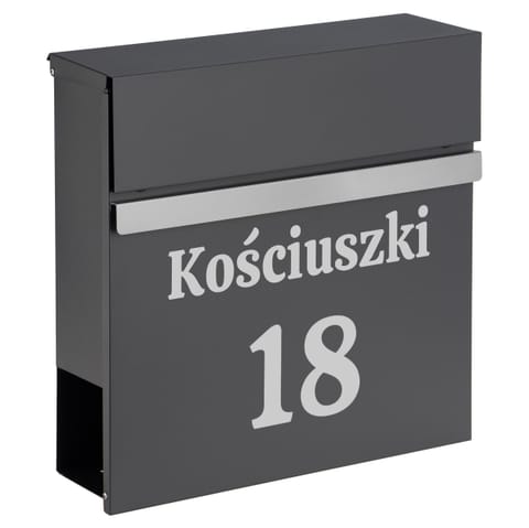 Skrzynka pocztowa na listy Norton antracyt z napisami w sklepie Wasserman.eu
