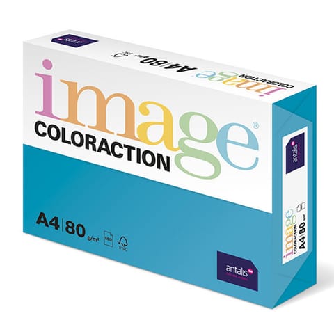 Papier kserograficzny Coloraction, Lisbon, A4, 80 g/m2, niebieski, 500 arkusza, nadaje się do druku atramentowego w sklepie Wasserman.eu